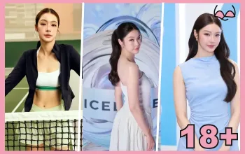 รูปปกบทความ น้ำตาล ทิพนารี แบบคอลลาจ 3 ภาพ พร้อมสัญลักษณ์ 18+